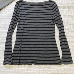 GAP Supersoft Striped, Boatneck Tee. Size Medium. Long Sleeve.